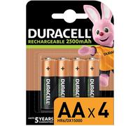 Duracell Rechargeable AA 2500 mAh Batteries Ideal for Xbox Controller, Pack of 4