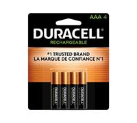Duracell Rechargeable AAA Batteries 4 Count, Long-lasting Power, All-Purpose Pre-Charged NiMH Triple A Battery for Household and Gaming Devices