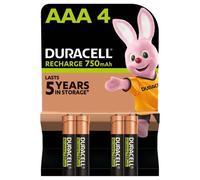 4pk Duracell AAA Size 750mAh Rechargeable Batteries