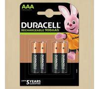 4pk Duracell AAA Size 750mAh Rechargeable Batteries