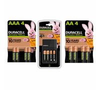 Duracell Rechargeable Starter Kit - 4-Hour Charger + AA & AAA Batteries