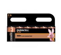 Duracell Plus C Battery Alkaline 100% Life Pack of 6 5009814 DU14191