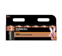 Duracell Plus D Batteries (6 Pack) - Alkaline 1.5V - 100% Life Guaranteed - Reliability For Everyday Devices - 0% Plastic Packaging - 10-Year Storage - LR20 MN1300