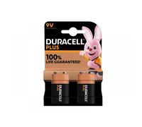 Duracell Plus 9V Battery Alkaline 100% Life Pack of 2 5011416 DU14226