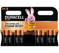 DURACELL Plus AA Batteries (8 Pack) - Alkaline Batteries 1.5V - Up to 150% Extra Life with POWER BOOST Actives- Reliability For Everyday Devices - 0% Plastic Packaging - 10-Year Storage - MN1500
