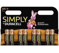 Duracell Simply AA Batteries (Pack of 8), silver