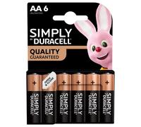 Duracell Simply Alkaline Battery AA Size - 6 packM - N1500B6SIMPLY