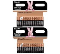 Duracell, Simply, MN2400, AAA, Alkaline, Batteries, 24