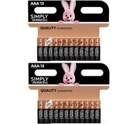 Duracell Simply MN2400 AAA Alkaline Batteries (Pack of 24)