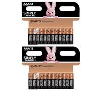 Duracell Simply MN2400 AAA Alkaline Batteries (Pack of 24)