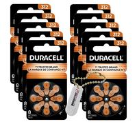 Duracell Size 312 Activair PR41 Hearing Aid Batteries (80 Pack) + Battery Holder