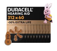 Duracell size 312 Hearing Aids batteries (pack of 60) +50% Extra Life, Easy Installation, 100% recyclable packaging, guaranteed 4 years in storage