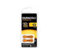 Duracell size 13 Hearing Aids batteries (pack of 6) +50% Extra Life, Easy Installation, 100% recyclable packaging, guaranteed 4 years in storage