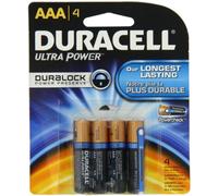 Duracell Ultra Power AAA 4 Pack Alkaline 1.5 V Non-rechargeable Battery - non-rechargeable batteries (Alkaline, Cylindrical, 1.5 V, AAA, Black, 11 mm)