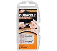 Duracell V312 Zinc-Air Button Cell Hearing Aid Batteries, Pack of 6, Replaces PR41 PR312 DA312N6