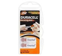 Duracell Zinc air hearing aid button cells, 312/A312/PR41/1.4 V Pack of 6