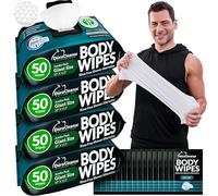 Duracleanse Body Towels for Men (Pack of 4), 200 XL Shower Towels No Rinse + 16 Travel Bath Towels (9" x 12") After Gym