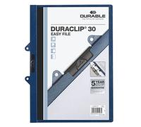 DuraClip 222907 Easy Clip File for 1-30 Sheets A4 - Dark Blue (Pack of 25)