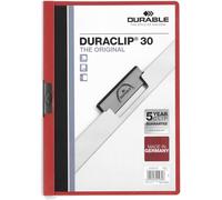 DURACLIP 30 Sheet Document Metal Clip File Folder - 25 Pack - A4 Red Durable Red One Size