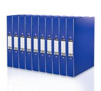 Durafile Ring Binder A4 Files, Dark Blue, Pack of 10 Folders, Heavy Duty Board Construction Folders for Paperwork Ring Binder, Ideal Folder Organiser for School, Home & The Office