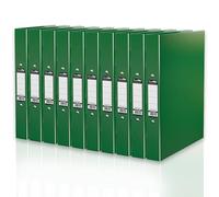 Durafile Ring Binder A4 Files, Dark Green, Pack of 10 Folders, Heavy Duty Board Construction Folders for Paperwork Ring Binder, Ideal Folder Organiser for School, Home & the Office