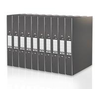 Durafile Ring Binder A4 Files, Grey, Pack of 10 Folders, Heavy Duty Board Construction Folders for Paperwork Ring Binder, Ideal Folder Organiser for School, Home & the Office