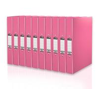 Durafile Ring Binder A4 Files, Pink, Pack of 10 Folders, Heavy Duty Board Construction Folders for Paperwork Ring Binder, Ideal Folder Organiser for School, Home & the Office