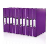 Durafile Ring Binder A4 Files, Purple, Pack of 10 Folders, Heavy Duty Board Construction Folders for Paperwork Ring Binder, Ideal Folder Organiser for School, Home & the Office