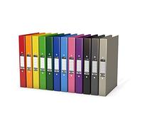 Durafile Ring Binder A4 Files, Vibrant Assorted Colours, Pack of 10 Folders, Heavy Duty Board Construction Folders for Paperwork Ring Binder, Ideal Folder Organiser for School, Home & the Office
