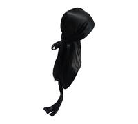 Durag - Black | Perfect for Waves, Braids & Locs | Premium Silk Du Rags, durag mens Perfect for Waves, Braids & Locs | Extra Wide & Long Tail | durags Black-Owned Business