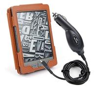 DURAGADGET Brown Leather Book Style Case/Cover with Magnetic Clasp - Compatible with Amazon's Kindle (Latest Generation, 2011) + Car Charger