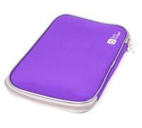 DURAGADGET Purple "Travel" Water Resistant Cushioned Neoprene Slip With Dual Zips For Sylvania SDVD9002 9-Inch Dual Screen Portable DVD Player with USB/SD Card Reader