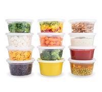 DuraHome Deli Containers with Lids 12 oz. Leakproof 40 Pack BPA-Free Plastic Microwaveable Clear Food Storage Container Premium Heavy-Duty Quality, Freezer & Dishwasher Safe (12 oz.)