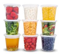 DuraHome Deli Containers with Lids 24oz. Leakproof 30 Sets BPA-Free Plastic Food Storage Cups Clear Airtight Takeout Container Heavy-Duty, Microwaveable Freezer Safe Disposable/Reusable