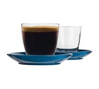Duralex 12 Piece Gigogne Mismatched Coffee Cup & Saucer Set - 220Ml - Blue