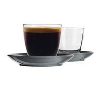 Duralex 12 Piece Gigogne Mismatched Coffee Cup & Saucer Set - 220Ml - Grey