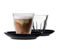 Duralex 12 Piece Picardie Mismatched Coffee Cup & Saucer Set - 220Ml - Black