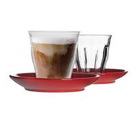 Duralex 12 Piece Picardie Mismatched Coffee Cup & Saucer Set - 220Ml - Red