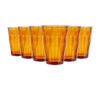 Duralex 360ml Picardie Highball Glasses - Marine - 6x Tall Dishwasher Safe Glass Water Gin Juice Cocktail Drinking Glassware Set in Amber Duralex Amber