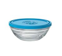 Duralex 9065 AM12 LYS Ciotola Rotonda con Coperchio Vetro Trasparente/Blu 14,2 cm