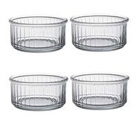 Duralex Clear Tempered Glass Dessert Dishes Ramekins - 10cm - Pack of 4 | Creme Brulee, Souffle, Puddings, Dips & Baking - Small Oven Ramekin Bowls for Kitchen, Cooking & Serving