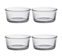 Duralex Clear Tempered Glass Dessert Dishes Ramekins - 8.5cm - Pack of 4 | Creme Brulee, Souffle, Puddings, Dips & Baking - Small Oven Ramekin Bowls for Kitchen, Cooking & Serving