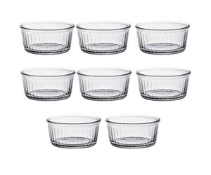Duralex Clear Tempered Glass Dessert Dishes Ramekins - 8.5cm - Pack of 8 | Creme Brulee, Souffle, Puddings, Dips & Baking - Small Oven Ramekin Bowls for Kitchen, Cooking & Serving