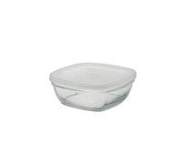 Duralex Lys 2 1/2 Cup Clear Square Storage Bowl with Lid