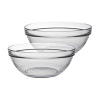 Duralex Lys Glass Stacking Bowls for Kitchen, Serving - 17cm (7") - Pack of 6 in Clear Duralex Clear