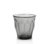 Duralex Made in France Picardie Glass Tumbler Drinking Glasses Set of 6, 10-3/8 oz, Gris/Grey