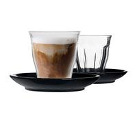 Duralex Picardie Mismatched Coffee Cup & Saucer 12pc Set - 200ml in Black Duralex Black