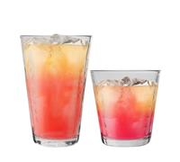 Duralex Prisme Drinking Glasses - 220ml Tumblers, 330ml Highballs - Clear - Set of 12