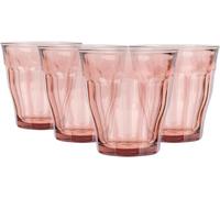 Duralex Picardie Glass Tumbler Set - 250ml - 4pc - Rose - Glass Water Wine Whisky Gin Juice Cocktail Drinking Glassware Cup Set,(1027EC04)