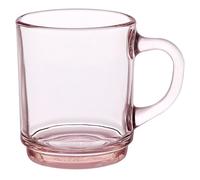 Duralex Versailes Glass Coffee Mug 260ml Tempered Glass Pack of 6 (Rose), 06C1111